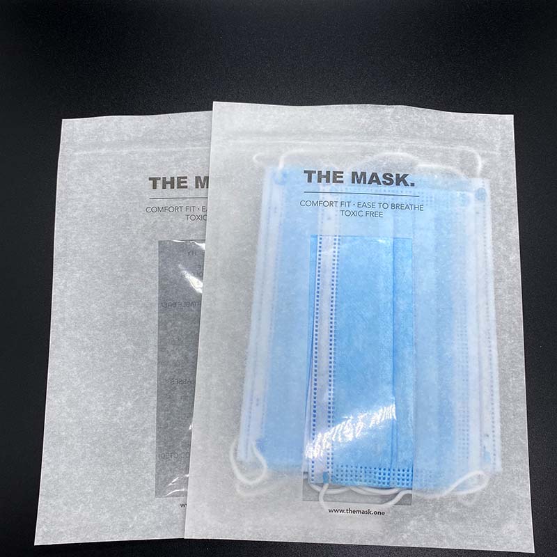 Highly biodegradable PE PET recyclable zip pouch for mask