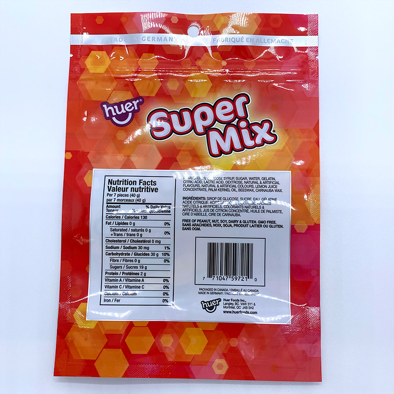 resealable zip lock bags packaging for snacks